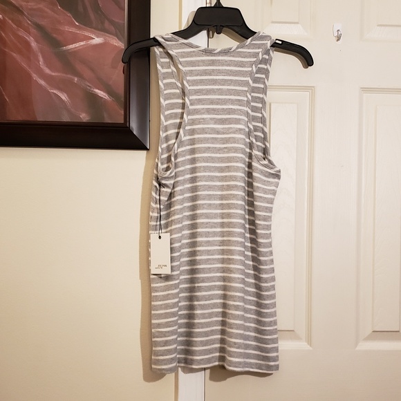 Hye Park & Lune Striped Gray/White Racerback Tank - Picture 3 of 7